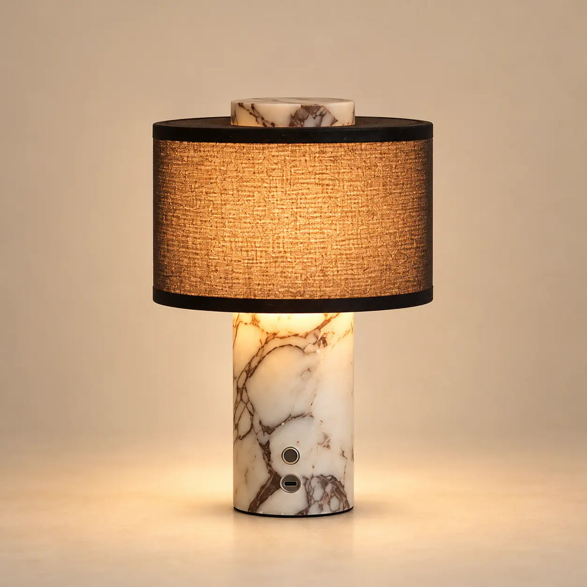 Lampe Danoise en Marbre Rechargeable – Lampe de Chevet LED Sans Fil