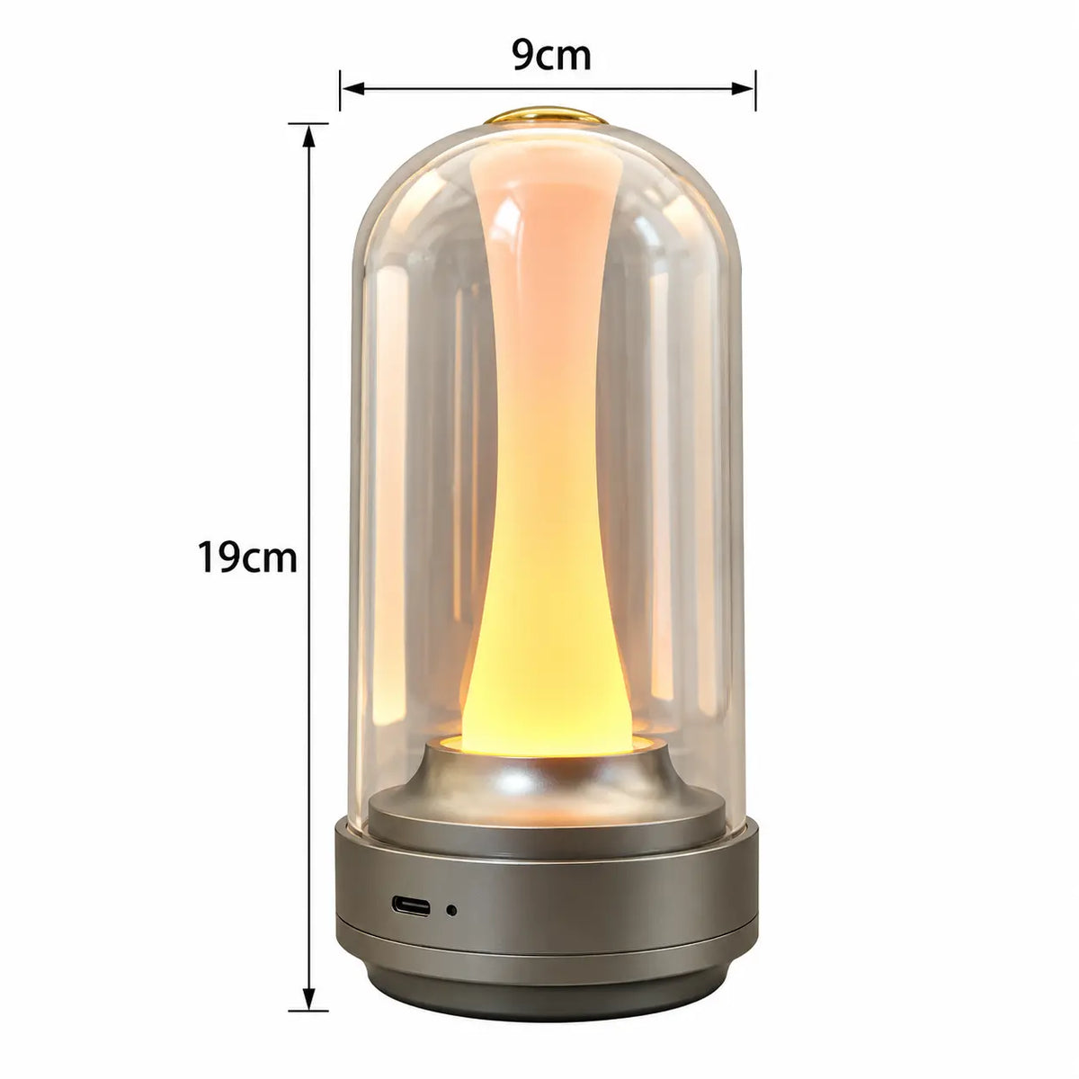 Veilleuse Rechargeable Abat-jour en Verre – Lampe Tactile Art Déco 3 Teintes