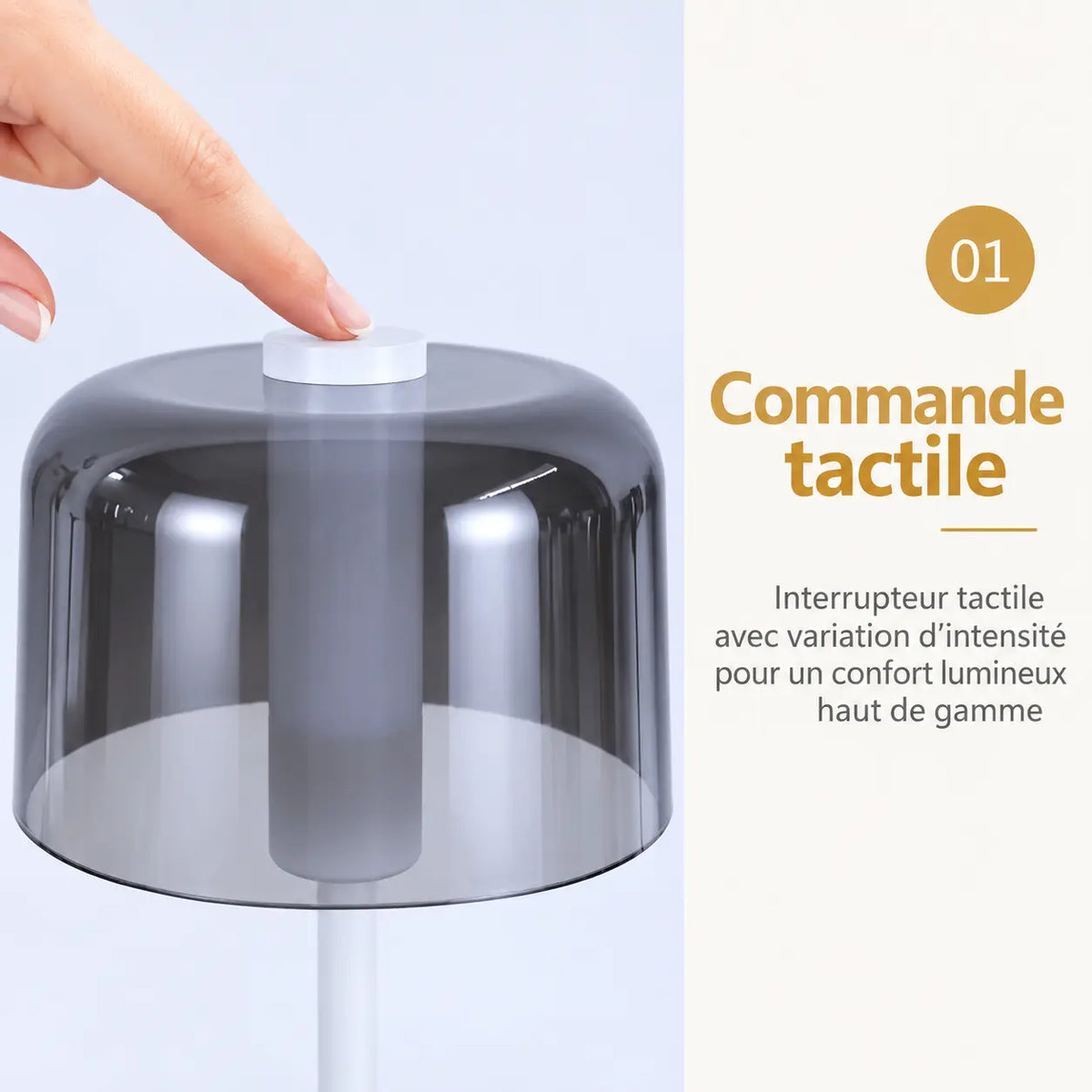 Lampe de Chevet Nordique Rétro Sans Fil – Rechargeable, Tactile 3 Teintes