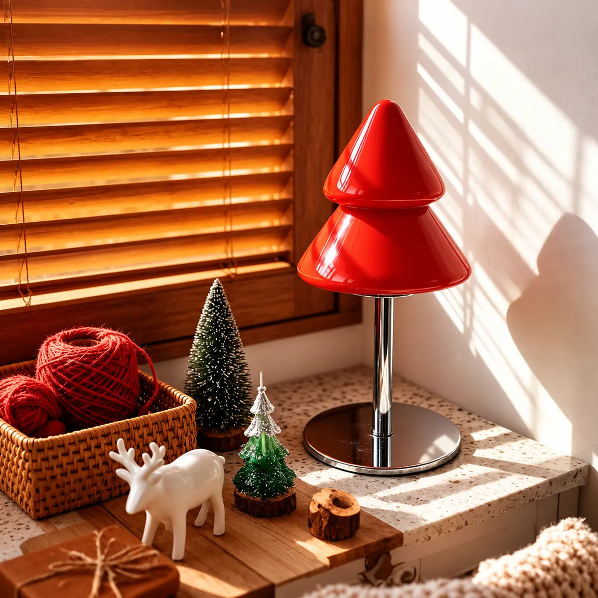 Lampe Sapin de Noël en Verre Style Murano – Lampe Déco 3 Teintes