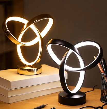 Lampe de Chevet Art Moderne Dorée – LED 3 Teintes, Alimentation USB