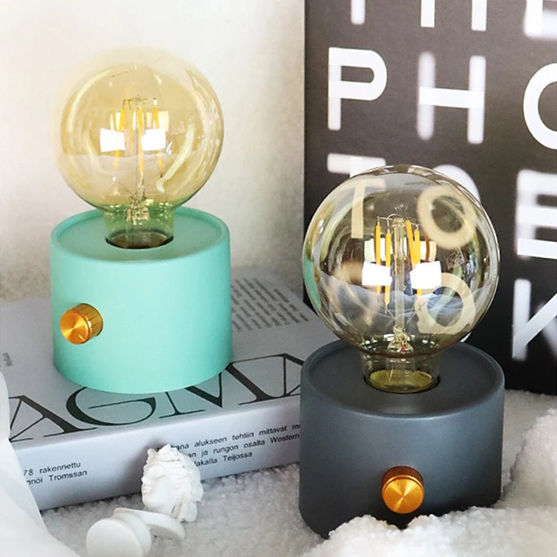 Veilleuse Ampoule Rétro LED – Lampe à Poser Sans Fil à Piles