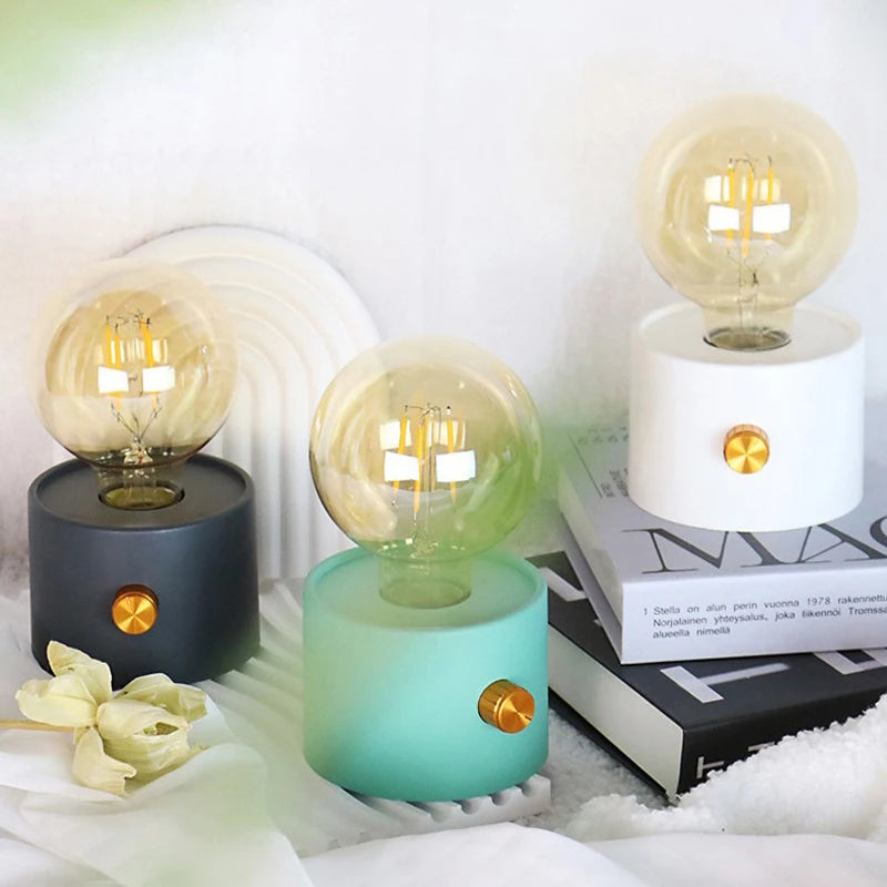 Veilleuse Ampoule Rétro LED – Lampe à Poser Sans Fil à Piles
