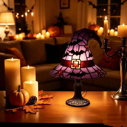 Lampe chapeau de sorcière effet vitrail – vue 9