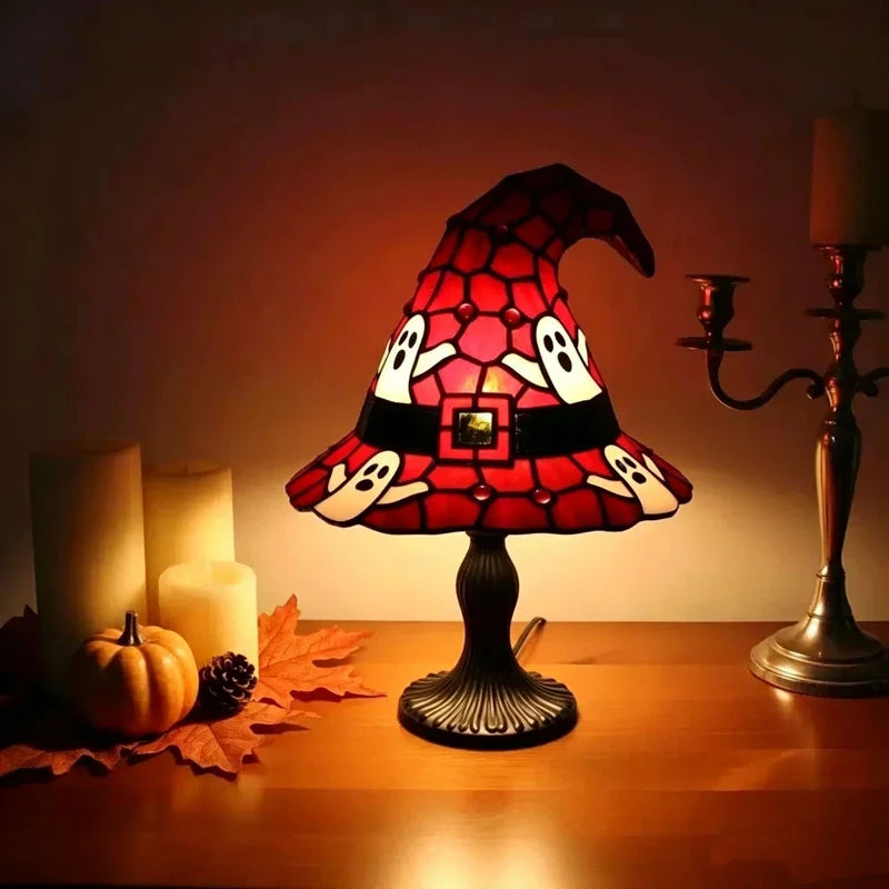 Lampe chapeau de sorcière effet vitrail – vue 7