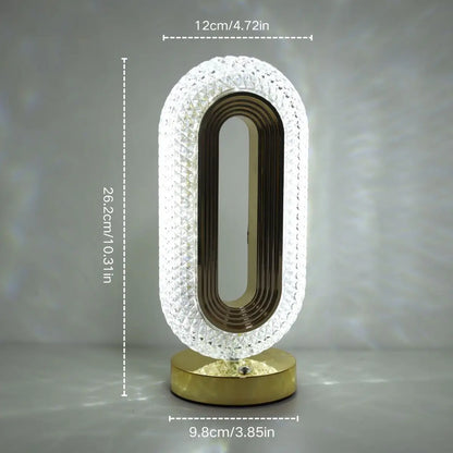 Lampe Ovale Rechargeable Dorée – Lampe de Chevet Tactile à Intensité Réglable