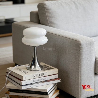 Lampe de Chevet Anneaux en Verre Style Murano – Design Bauhaus