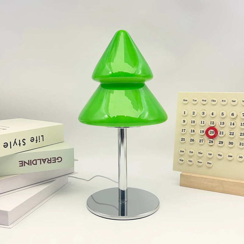 Lampe Sapin de Noël en Verre Style Murano – Lampe Déco 3 Teintes