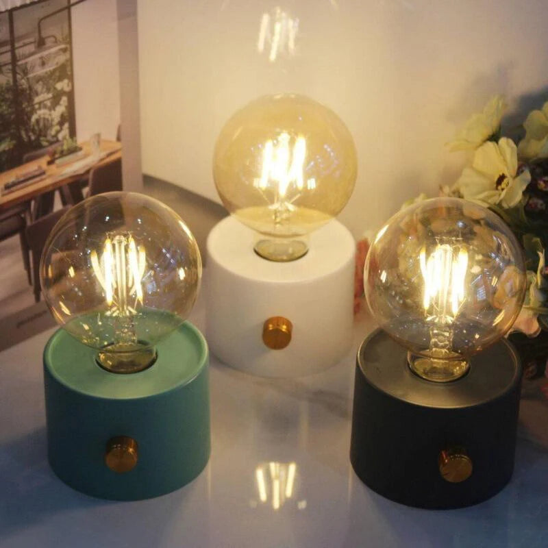 Veilleuse Ampoule Rétro LED – Lampe à Poser Sans Fil à Piles