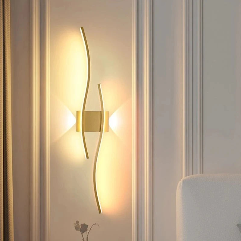 Applique Murale LED Minimaliste – Blanc, Noir ou Doré, 60 ou 80 cm