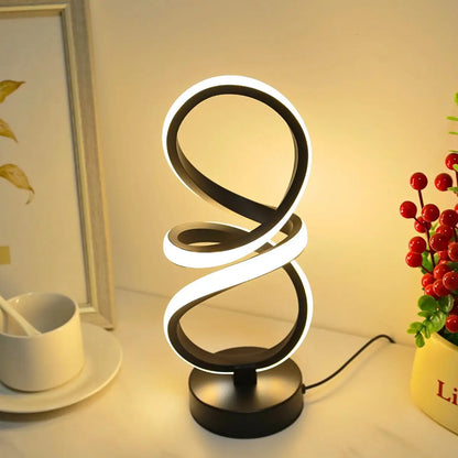 Lampe de chevet spirale rétro LED – vue 3