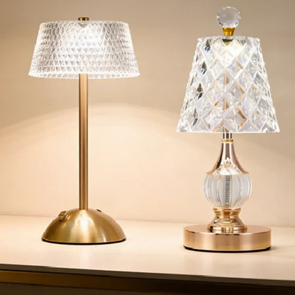 Lampe de Chevet Effet Cristal Rechargeable – Lampe Luxe Tactile à Intensité Réglable