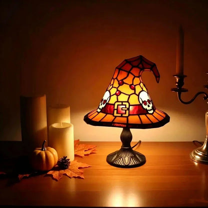 Lampe chapeau de sorcière effet vitrail – vue 8
