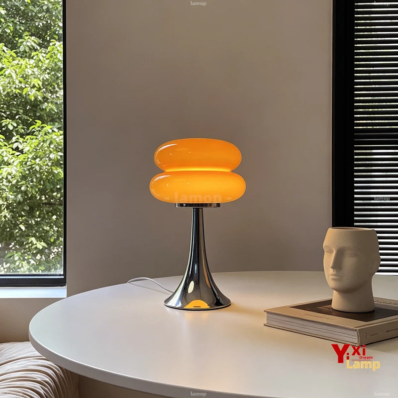 Lampe de Chevet Anneaux en Verre Style Murano – Design Bauhaus