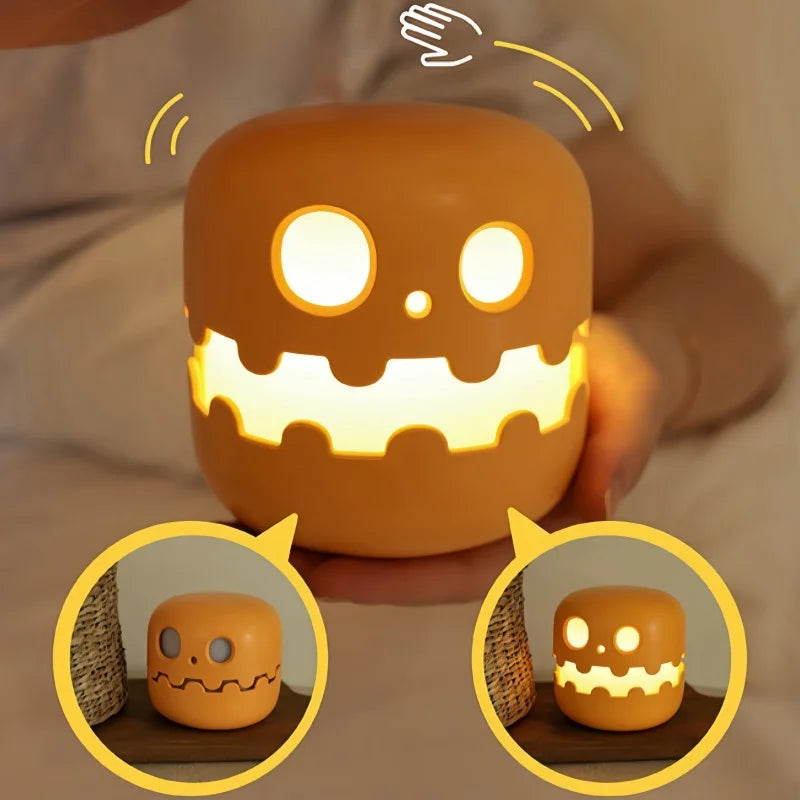 Veilleuse citrouille rigolote rechargeable, déco Halloween