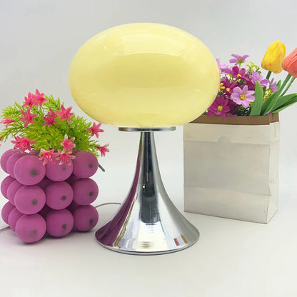 Lampe Ovoïde en Verre Style Murano – Lampe de Chevet Douce, Alimentation USB-C