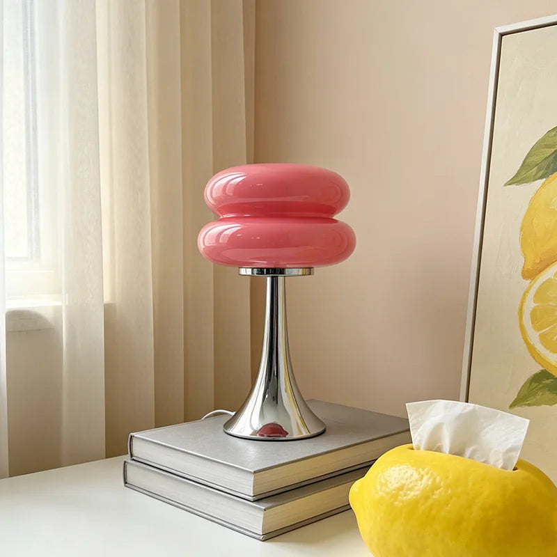 Lampe de Chevet Anneaux en Verre Style Murano – Design Bauhaus