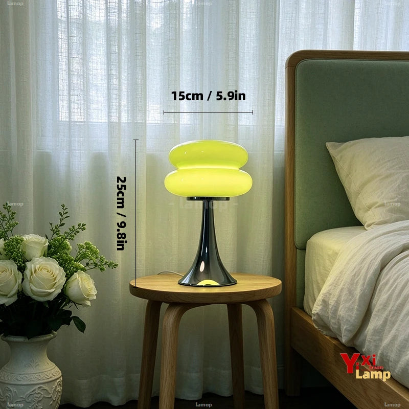 Lampe de Chevet Anneaux en Verre Style Murano – Design Bauhaus