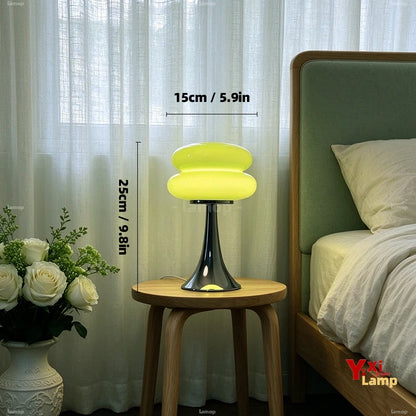 Lampe de Chevet Anneaux en Verre Style Murano – Design Bauhaus