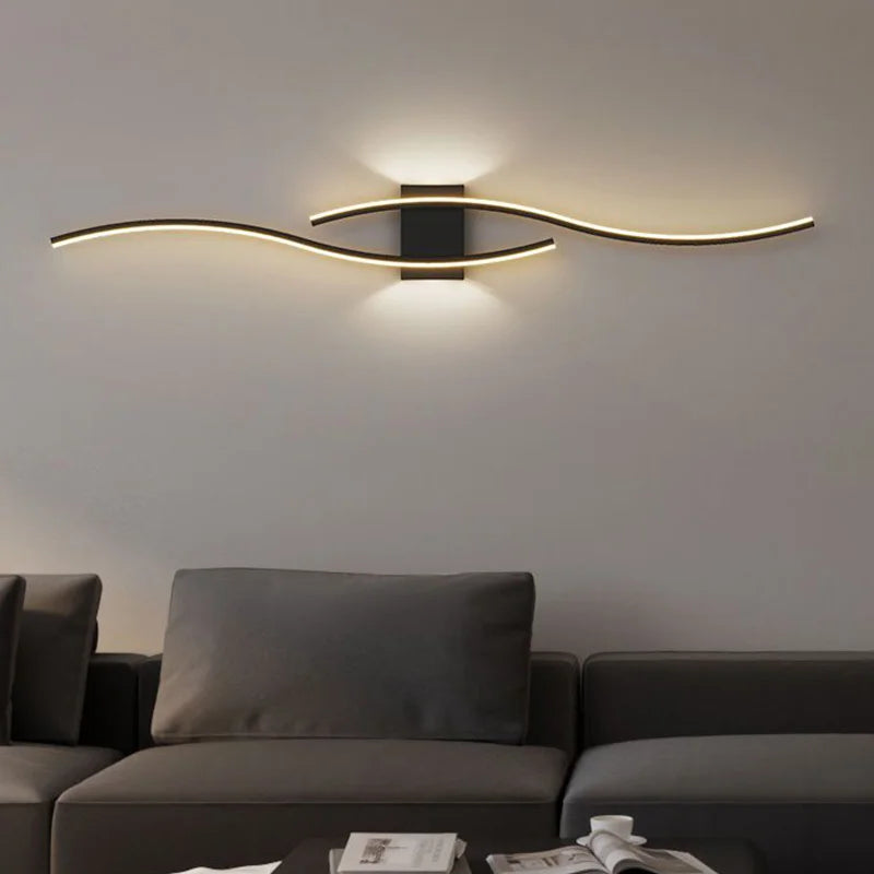 Applique Murale LED Minimaliste – Blanc, Noir ou Doré, 60 ou 80 cm