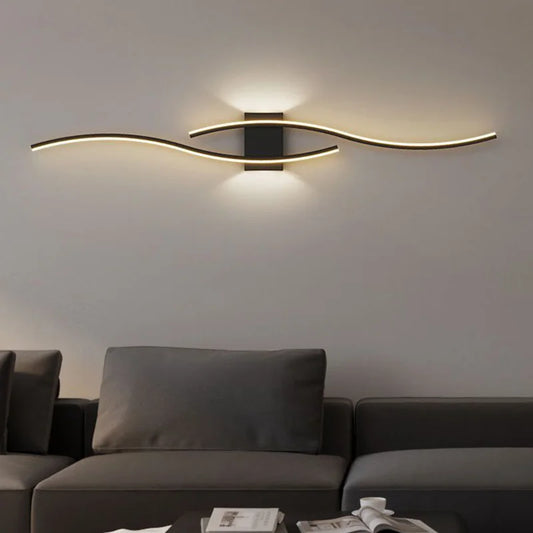Applique Murale LED Minimaliste – Blanc, Noir ou Doré, 60 ou 80 cm