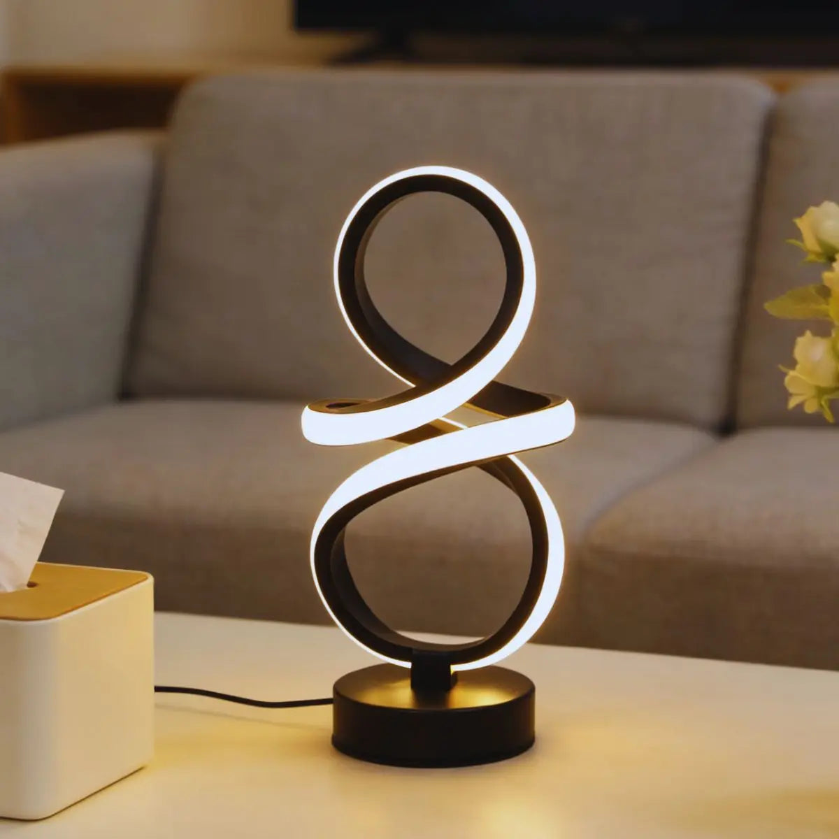 Lampe de chevet spirale rétro LED – vue 7