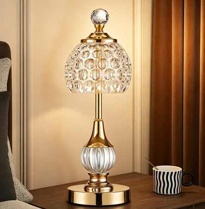 Lampe Cristal Sans Fil Rechargeable – Lampe Tactile 3 Teintes, Batterie 5200 mAh