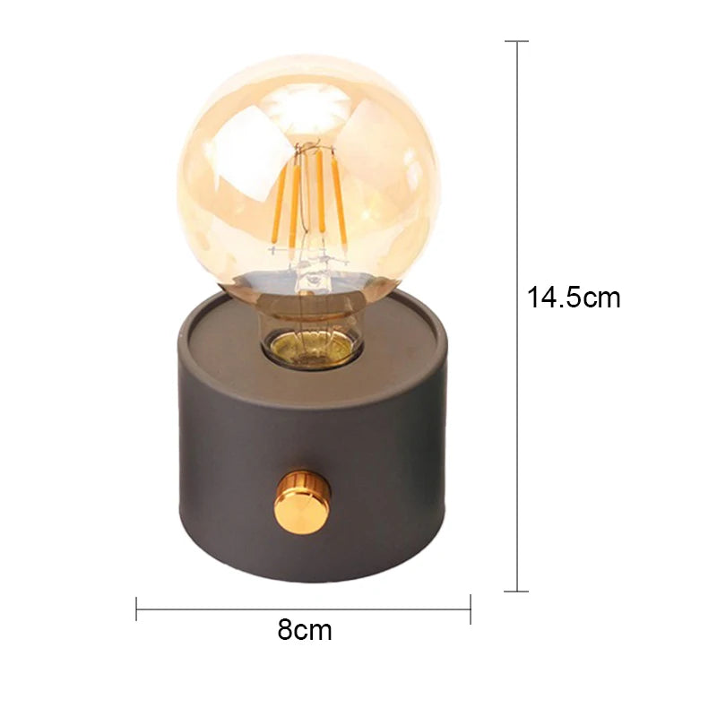 Veilleuse Ampoule Rétro LED – Lampe à Poser Sans Fil à Piles
