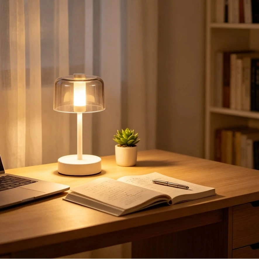 Lampe de Chevet Nordique Rétro Sans Fil – Rechargeable, Tactile 3 Teintes