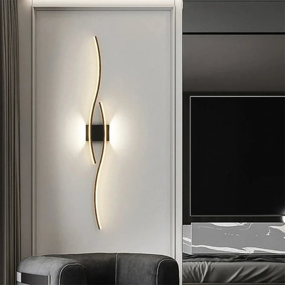Applique Murale LED Minimaliste – Blanc, Noir ou Doré, 60 ou 80 cm