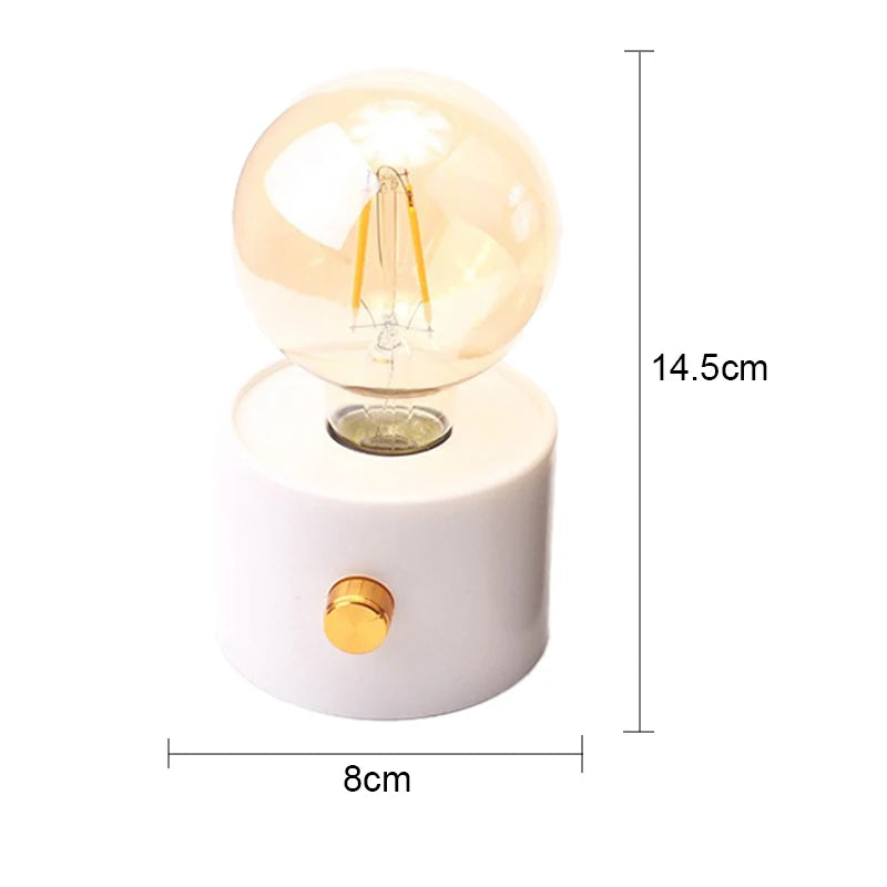 Veilleuse Ampoule Rétro LED – Lampe à Poser Sans Fil à Piles