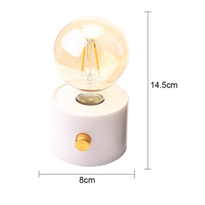 Veilleuse Ampoule Rétro LED – Lampe à Poser Sans Fil à Piles