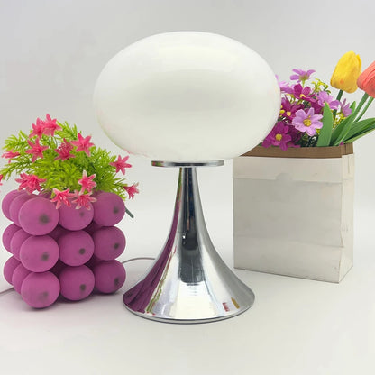 Lampe Ovoïde en Verre Style Murano – Lampe de Chevet Douce, Alimentation USB-C