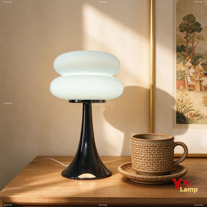 Lampe de Chevet Anneaux en Verre Style Murano – Design Bauhaus