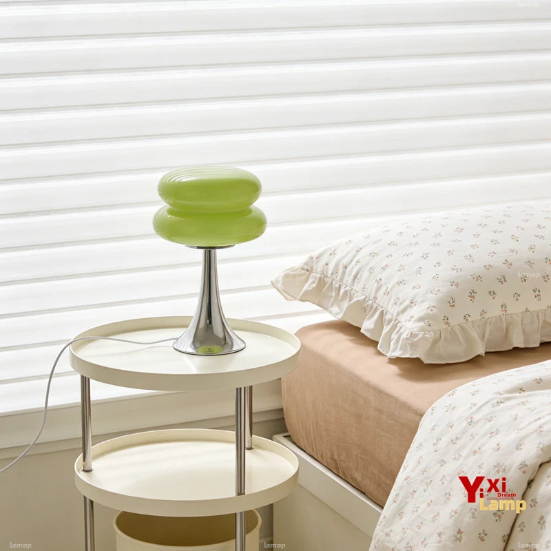 Lampe de Chevet Anneaux en Verre Style Murano – Design Bauhaus