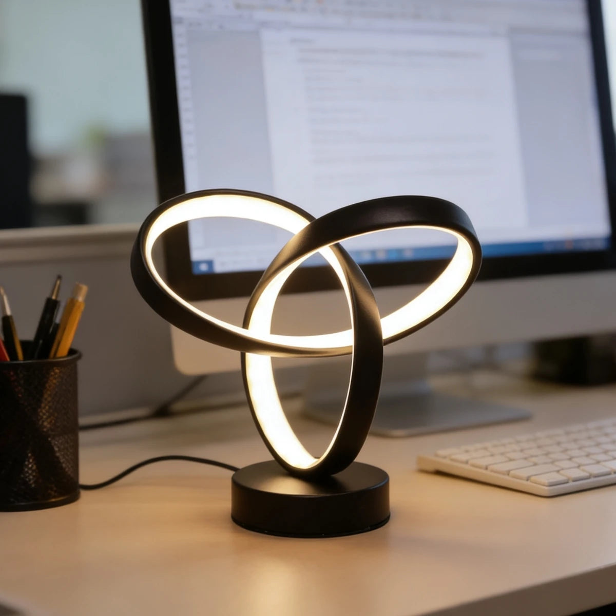 Lampe de chevet art moderne dorée – vue 5
