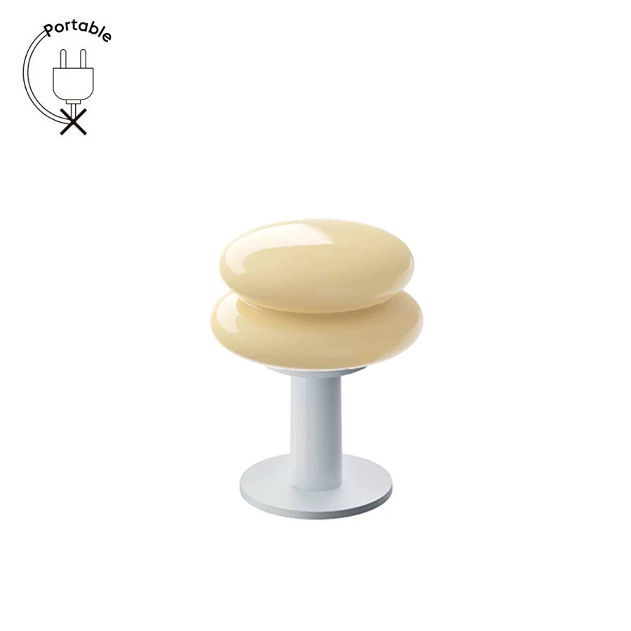 Lampe Hamburger Style Bauhaus – Lampe de Chevet Crème à Intensité Réglable