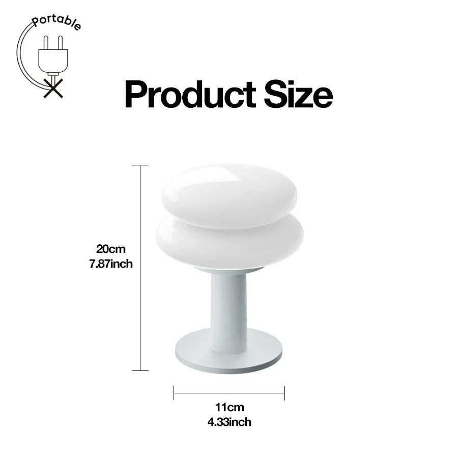 Lampe Hamburger Style Bauhaus – Lampe de Chevet Crème à Intensité Réglable