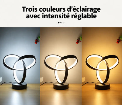 Lampe de Chevet Art Moderne Dorée – LED 3 Teintes, Alimentation USB
