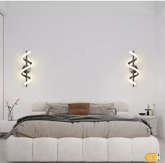 Applique Murale Ligne LED Nordique – Interrupteur Tactile, Blanc, Noir ou Doré