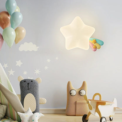 Applique Murale Enfant Étoile et Lapin Ballon Doré