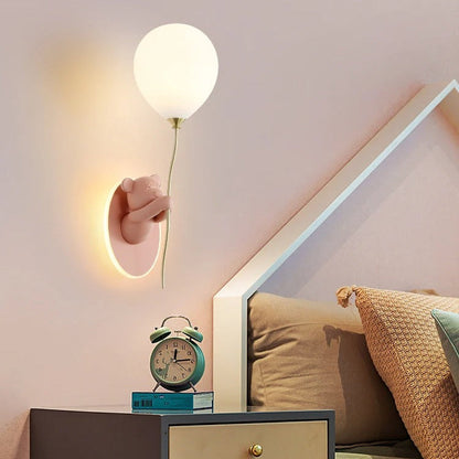 Applique Murale Enfant Ours avec Ballon Lumineux