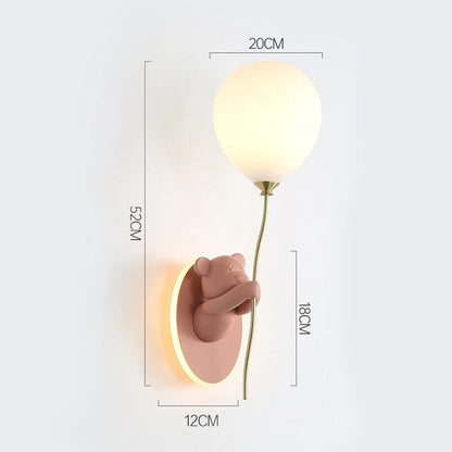 Applique Murale Enfant Ours avec Ballon Lumineux
