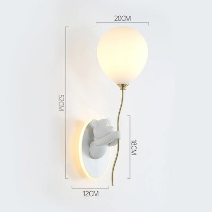Applique Murale Enfant Ours avec Ballon Lumineux