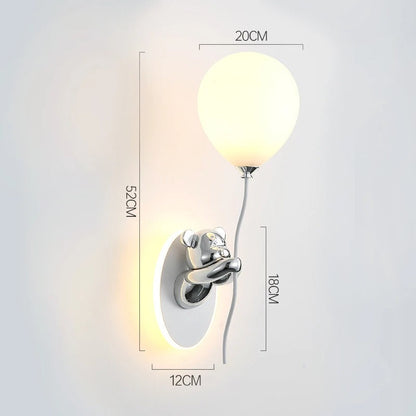 Applique Murale Enfant Ours avec Ballon Lumineux
