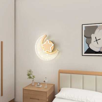 Applique Murale Enfant Lune et Étoiles