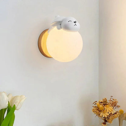 Applique Murale Chambre Bébé Ours ou Lapin en Bois