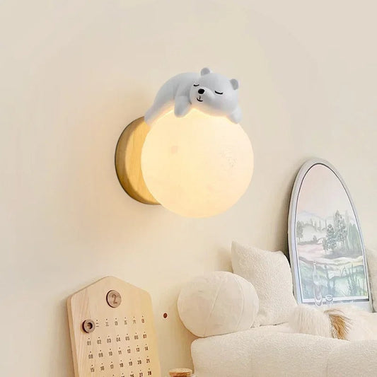 Applique Murale Chambre Bébé Ours ou Lapin en Bois