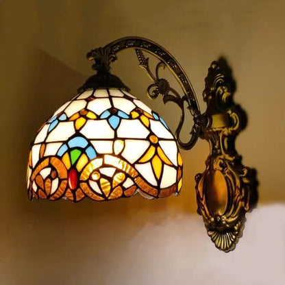 Applique Murale Tiffany Harmonie – Vitrail et Métal Doré