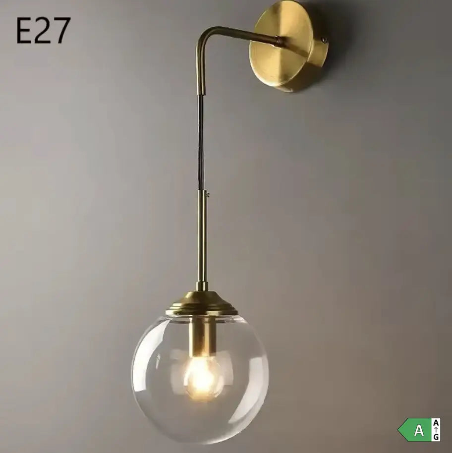 Applique Murale Design en Métal et Verre pour Chambre